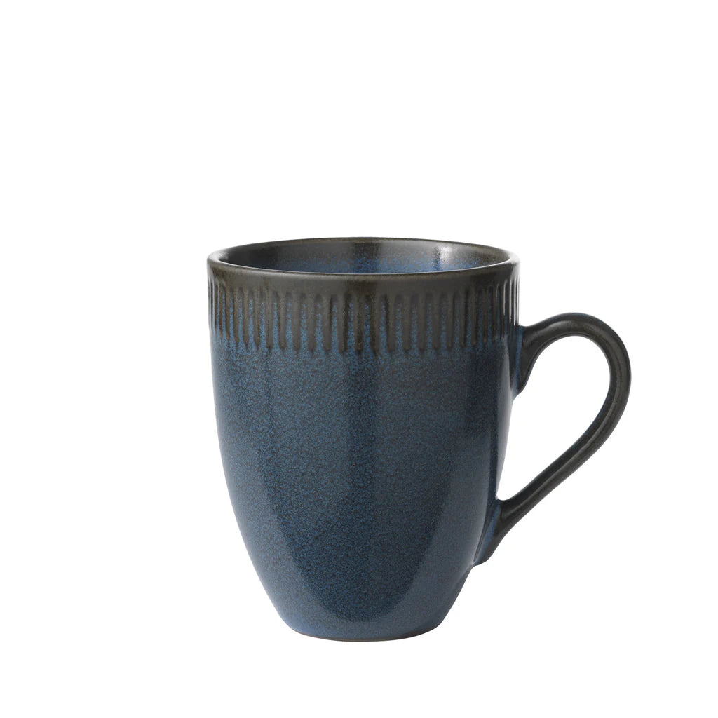 Relief Becher 30 cl Steingut blau